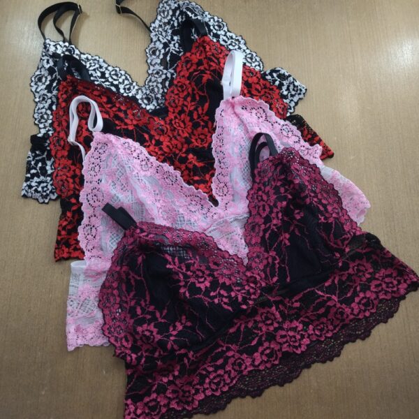 Conjunto Lingerie Sexy Renda Sem Bojo com Alças Ajustáveis - Imagem 8