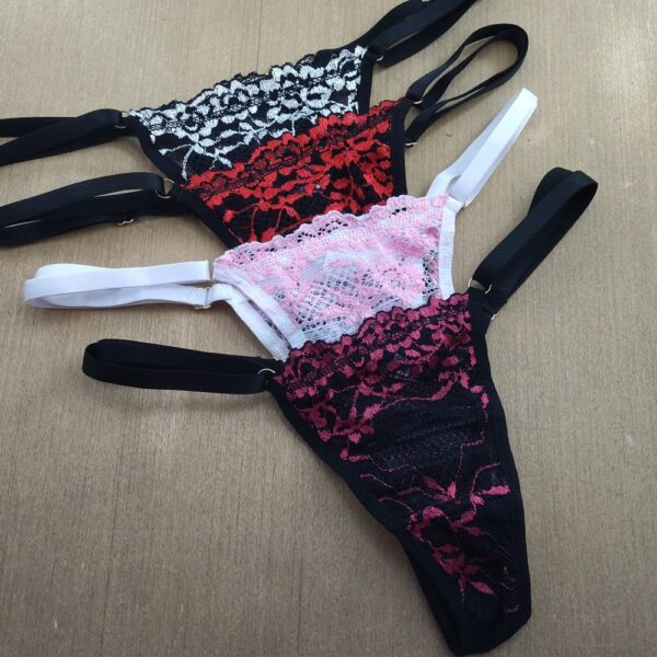Conjunto Lingerie Sexy Renda Sem Bojo com Alças Ajustáveis - Imagem 9