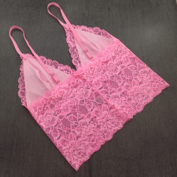 Conjunto Lingerie Cropped e Calcinha Short Caleçon em Renda - Imagem 3