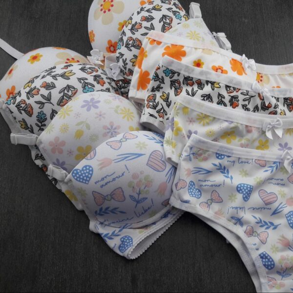 Conjunto Lingerie Microfibra Estampado com Bojo e Arco - Imagem 9