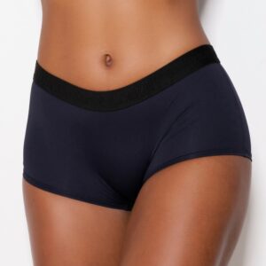 Cueca Feminina Lisa Short em Microfibra com Elástico Exposto