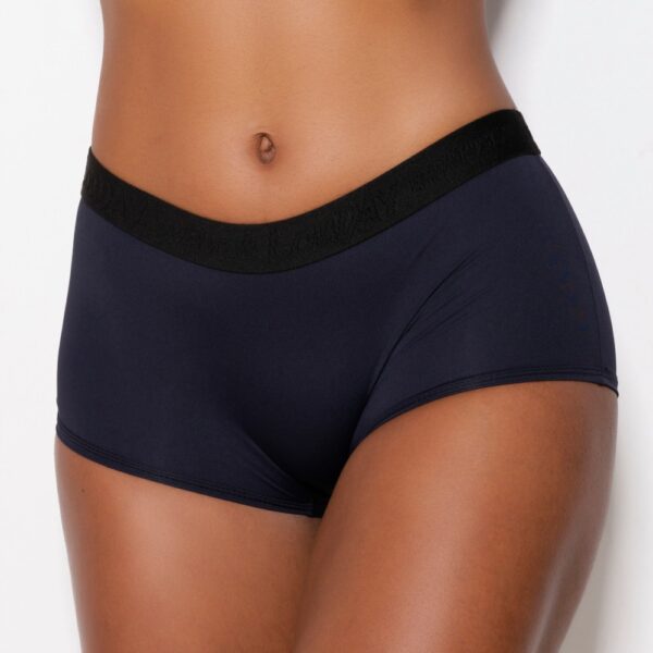 Cueca Feminina Lisa Short em Microfibra com Elástico Exposto
