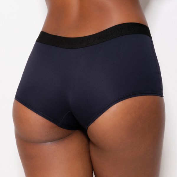 Cueca Feminina Lisa Short em Microfibra com Elástico Exposto - Imagem 2