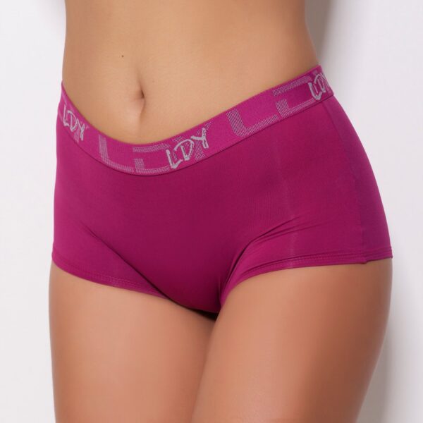 Cueca Feminina Lisa Short em Microfibra com Elástico Exposto - Imagem 11