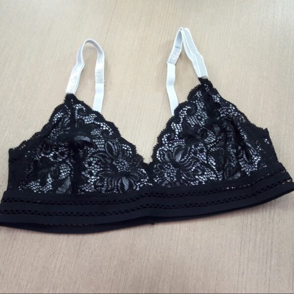Conjunto Lingerie Sem Bojo em Poliamida e Renda com Telinha - Imagem 3