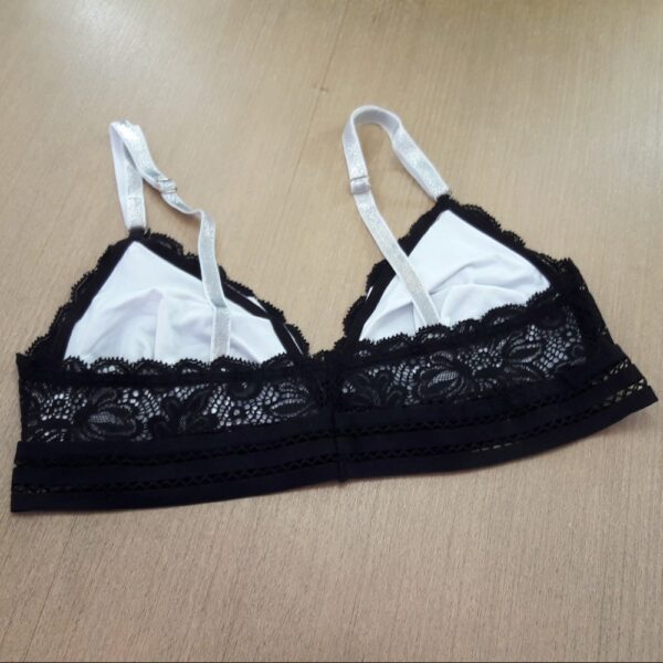 Conjunto Lingerie Sem Bojo em Poliamida e Renda com Telinha - Imagem 4