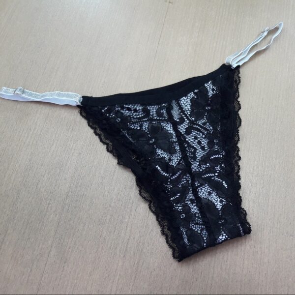 Conjunto Lingerie Sem Bojo em Poliamida e Renda com Telinha - Imagem 5