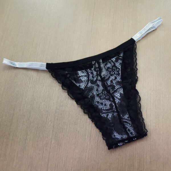Conjunto Lingerie Sem Bojo em Poliamida e Renda com Telinha - Imagem 6