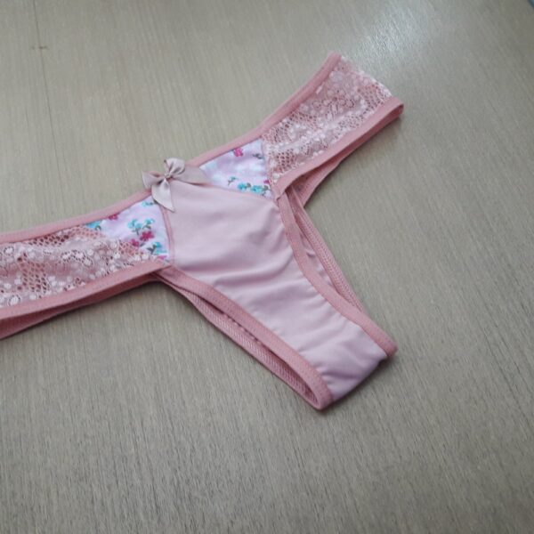 Conjunto Lingerie Poliamida e Renda com Bojo e Estampa - Imagem 9