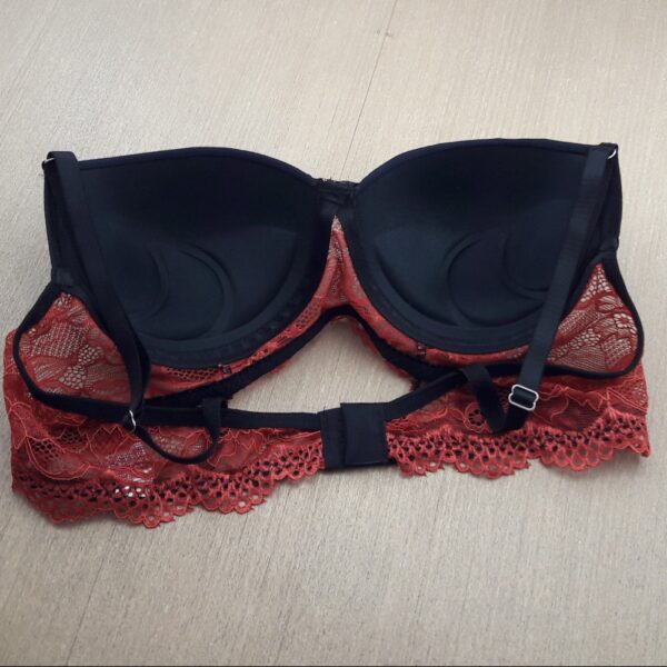Conjunto Lingerie Poliamida e Renda Contrastante Bojo e Arco - Imagem 9