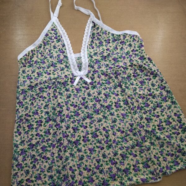 Baby Doll Liganete Estampado Regata e Shortinho com Renda - Imagem 4