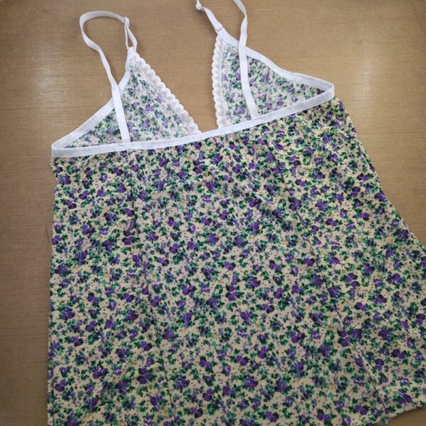 Baby Doll Liganete Estampado Regata e Shortinho com Renda - Imagem 6