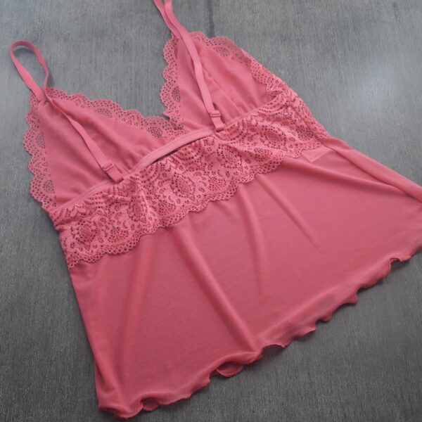Baby Doll em Tule Transparente Renda e Viés de Microfibra - Imagem 6