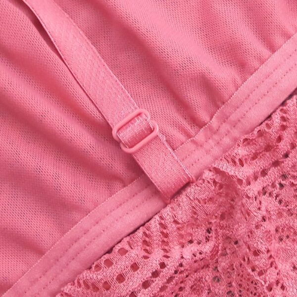 Baby Doll em Tule Transparente Renda e Viés de Microfibra - Imagem 8