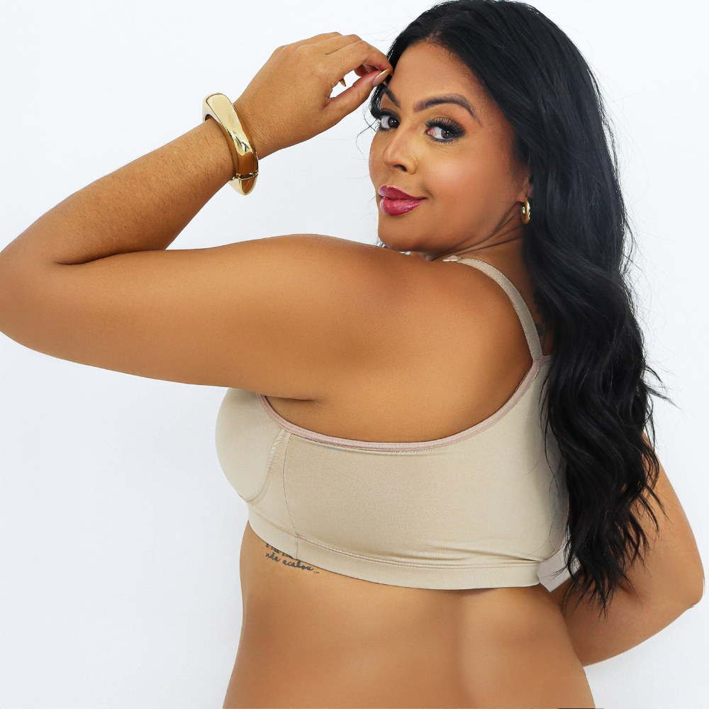Sutiã Plus Size Sem Bojo Reforçado com Fecho Frontal - Imagem 5