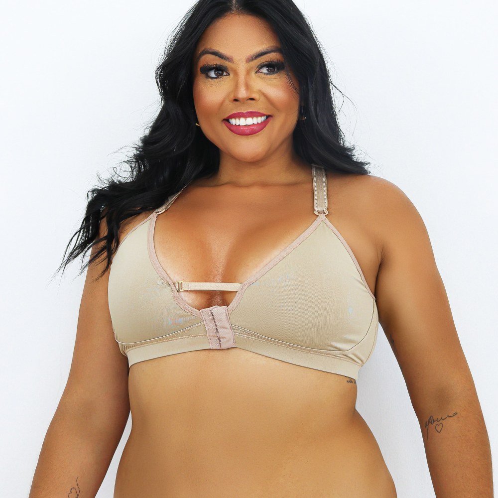 Sutiã Plus Size Sem Bojo Reforçado com Fecho Frontal - Imagem 6
